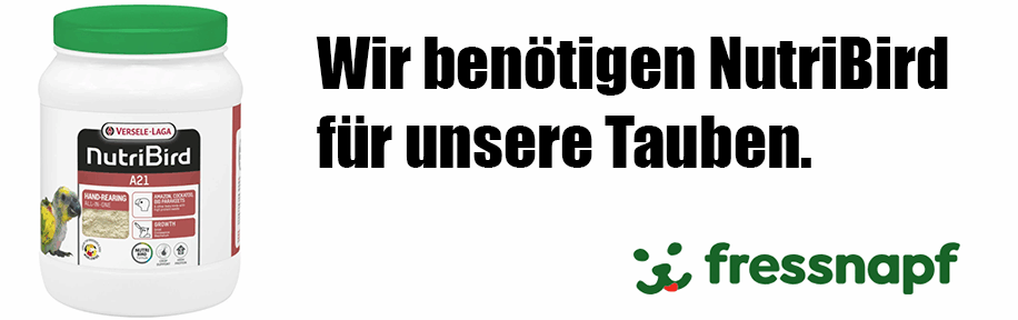 Wir brauchen immer wieder NutriBird für die Tauben in unserer Obhut.